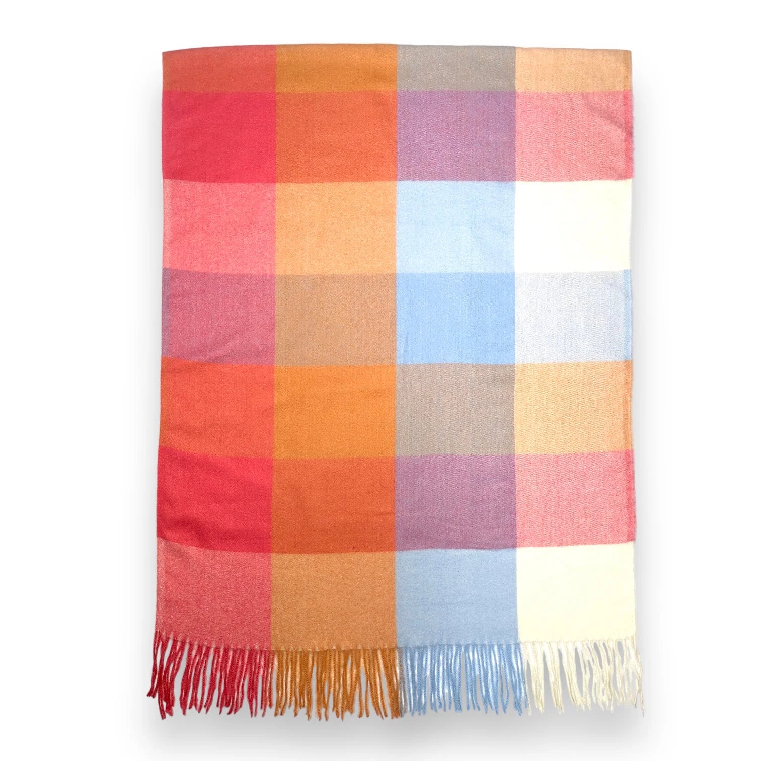 Classic Check Print Wool Mix Winter Scarf
