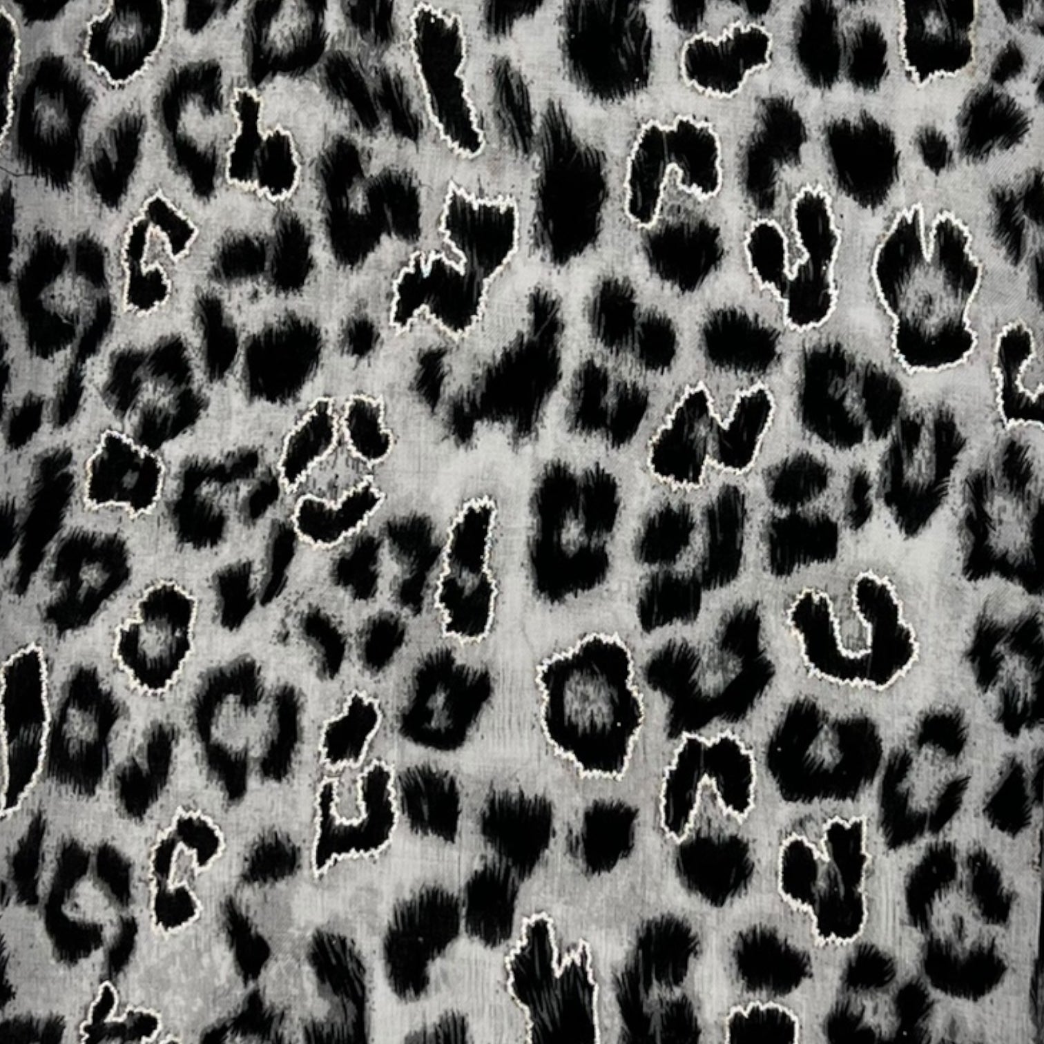 Leopard Print Scarf with Golden Lines