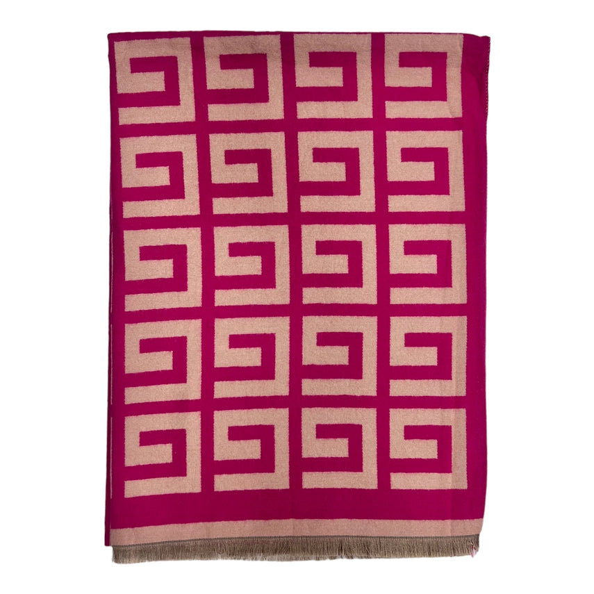 Maze Print Reversible Winter Scarf