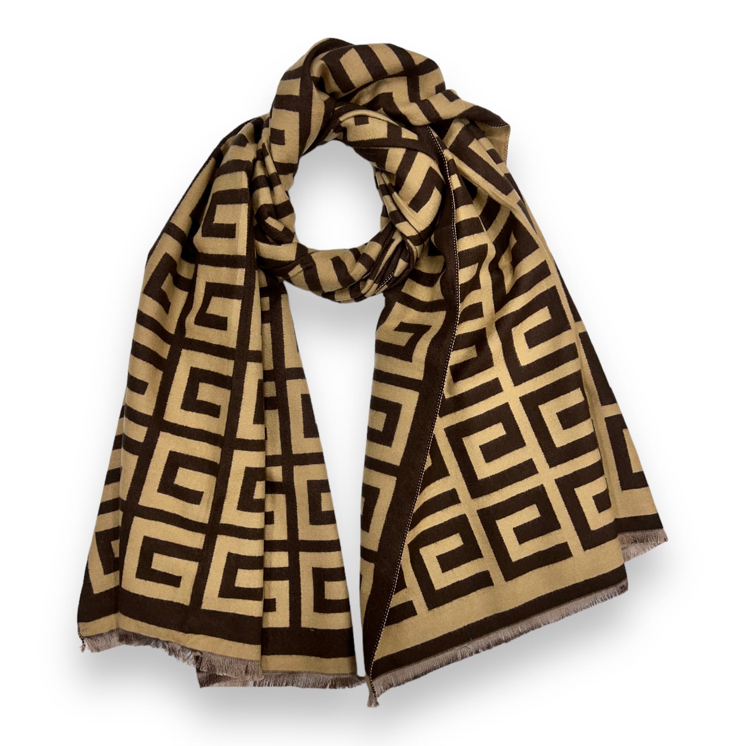 Maze Print Reversible Winter Scarf