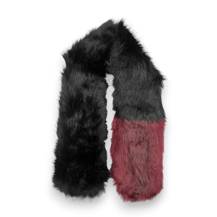 Fluffy Two Tone Faux Fur Winter Scarf